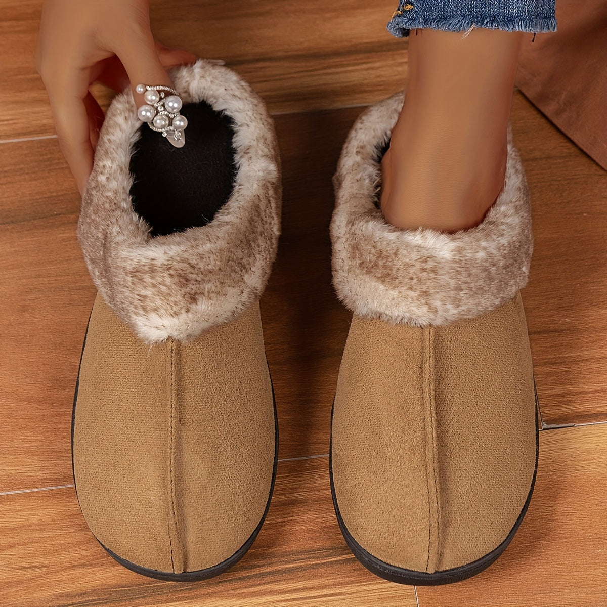 CozyPlus Slippers - Ultra-Soft, Plush Lined, Non-Slip, Closed-Toe, Flat Sole, Warm, and Fuzzy Winter Shoes for Home - Soft, Gentle, and Comfortable Footwear for Cold Weather